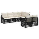 Havesofa Sæt 7 stk. 7-Antal sæder Sort polyrattan