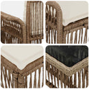 Havesofa Sæt 6 stk. Beige og cremehvid polyrattan
