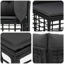 Udendørs sofagruppe med pude 7 pcs Sort Polyester
