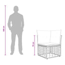 Udendørs sofagruppe med pude 7 pcs Sort Polyester