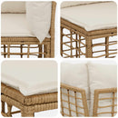 Udendørs sofagruppe med pude 6 pcs Naturfarvet Polyester