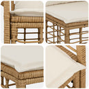 Udendørs sofagruppe 6 pcs Naturlig og Creme Hvid Polyester
