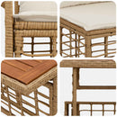 Havesofa Sæt 10 stk. Naturlig og Creme Hvid polyrattan