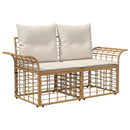 Havesofa Sæt 10 stk. Naturlig og Creme Hvid polyrattan