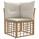 Havesofa Sæt 10 stk. Naturlig og Creme Hvid polyrattan