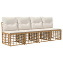Havesofa Sæt 10 stk. Naturlig og Creme Hvid polyrattan