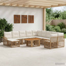 Havesofa Sæt 12 stk. Naturlig og Creme Hvid polyrattan