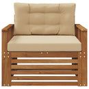 Udendørs sofa Soli Akacietræ og polyester Naturlig og Beige