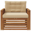 Udendørs sofa Soli Akacietræ og polyester Naturlig og Beige