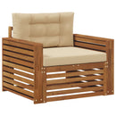 Udendørs sofa Soli Akacietræ og polyester Naturlig og Beige