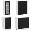 Køkken enhed LUCCA 8 pcs Sort Konstrueret træ