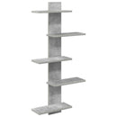 Væghængt Flydende Hylde Betongrå 48,5 x 15 x 101 cm