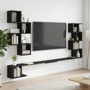 Væghængt TV-hylde Sort eg 160 x 15 x 94 cm Konstrueret træ