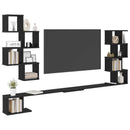 Væghængt TV-hylde Sort eg 160 x 15 x 94 cm Konstrueret træ