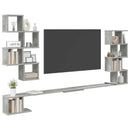 Væghængt TV-hylde Betongrå 160 x 15 x 94 cm Konstrueret træ