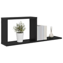 Svævehylder 2 stk. Sort eg 80 x 15 x 30 cm Konstrueret træ