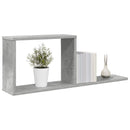 Svævehylder 2 pcs Betongrå 80 x 15 x 30 cm Konstrueret træ