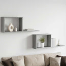 Svævehylder 2 pcs Grå Sonoma 80 x 15 x 30 cm Konstrueret træ