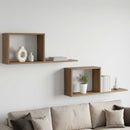 Svævehylder 2 pcs Artisan-eg 80 x 15 x 30 cm Konstrueret træ