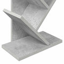 Træbogreol 6-sidet 30 x 18 x 100 cm Konstrueret træ Betongrå