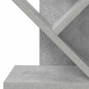 Træbogreol 6-sidet 30 x 18 x 100 cm Konstrueret træ Betongrå