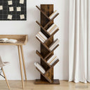 Træ Bogreol 6-Skabs 30 x 18 x 100 cm Konstrueret træ Røget eg