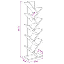 Træ Bogreol 6-Skabs 30 x 18 x 100 cm Konstrueret træ Røget eg