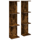 Væghylde 2 pcs Røget eg 25 x 15 x 100 cm Konstrueret træ