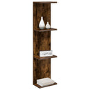 Væghylde 2 pcs Røget eg 25 x 15 x 100 cm Konstrueret træ