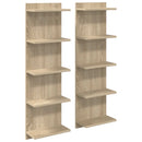 Væghylde 2 pcs Sonoma-eg 30 x 15 x 100 cm Konstrueret træ