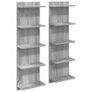 Væghylde 2 pcs Grå Sonoma 30 x 15 x 100 cm Konstrueret træ