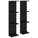 Væghylde 2 pcs Sort eg 22 x 15 x 100 cm Konstrueret træ