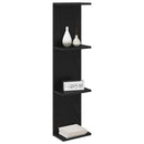 Væghylde 2 pcs Sort eg 22 x 15 x 100 cm Konstrueret træ