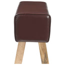 bænk 60 x 30 x 45 cm Ægte Læder Mørk Brun