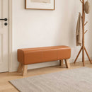 bænk 110 x 30 x 45 cm Ægte Læder Brun