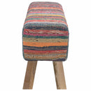 bænk 110 x 30 x 45 cm Ægte Læder Flerfarvet