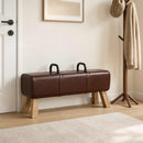 bænk Mørk Brun 110 x 30 x 45 cm Ægte Læder