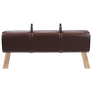 bænk Mørk Brun 110 x 30 x 45 cm Ægte Læder