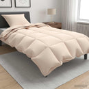 Dynebetræk Sæt Beige 137 x 200 cm Bomuld, Kapok, Polyester