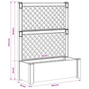 Stor blomsterkasse med espalier Antracit 99,5 x 43 x 133,5 cm