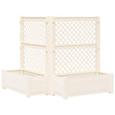 Stor blomsterkasse med espalier 2 pcs Hvid 143 x 143 x 133,5 cm