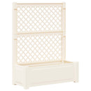 Stor blomsterkasse med espalier 2 pcs Hvid 143 x 143 x 133,5 cm