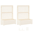 Stor blomsterkasse med espalier 2 pcs Hvid 143 x 143 x 133,5 cm