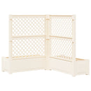 Stor blomsterkasse med espalier 2 pcs Hvid 143 x 143 x 133,5 cm