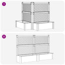 Stor blomsterkasse med espalier 2 pcs Hvid 143 x 143 x 133,5 cm