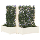 Stor blomsterkasse med espalier 2 pcs Hvid 143 x 143 x 133,5 cm