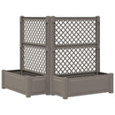 Stor blomsterkasse med espalier 2 pcs Grå 143 x 143 x 133,5 cm