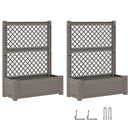 Stor blomsterkasse med espalier 2 pcs Grå 143 x 143 x 133,5 cm