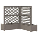 Stor blomsterkasse med espalier 2 pcs Grå 143 x 143 x 133,5 cm