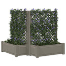 Stor blomsterkasse med espalier 2 pcs Grå 143 x 143 x 133,5 cm